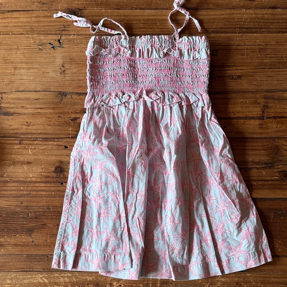 Crewcuts Pink and Light Blue Starfish Kids Dress